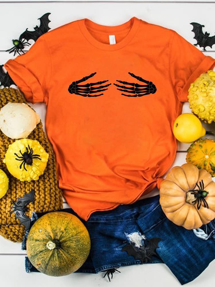 Halloween Thanksgiving Women's Summer Graphics T-Shirt Clothes