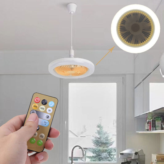 26cm Round Remote Control Ceiling Fan With E27 30W LED Lamp Hanging Fan