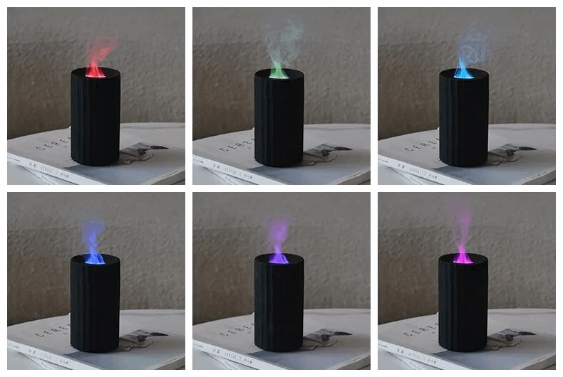 Air Humidifier With Flame Effect Essential Oil Diffuser Home Fragrance