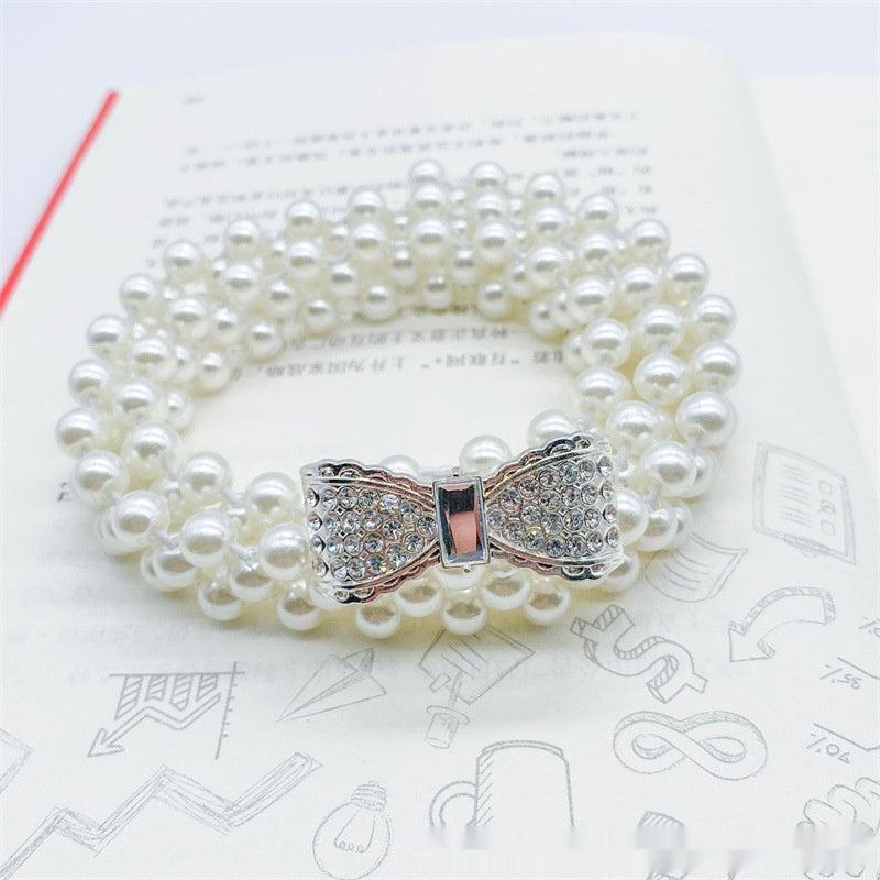 Fashion Jewelry Women's White Pearl Waist Chain Decoration