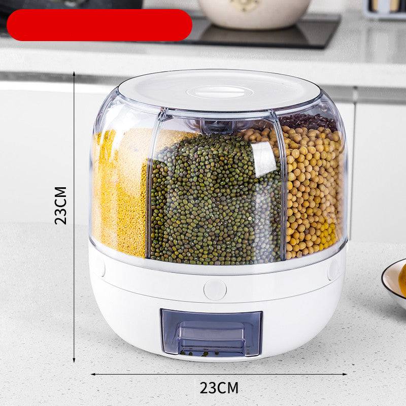 360 Rotating Sealed Rice Dispenser for Large Food Storage Kitchen