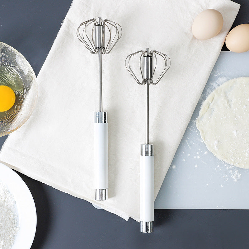 Stainless Steel Semi-automatic Egg Beater with Pressure Hand Mixer