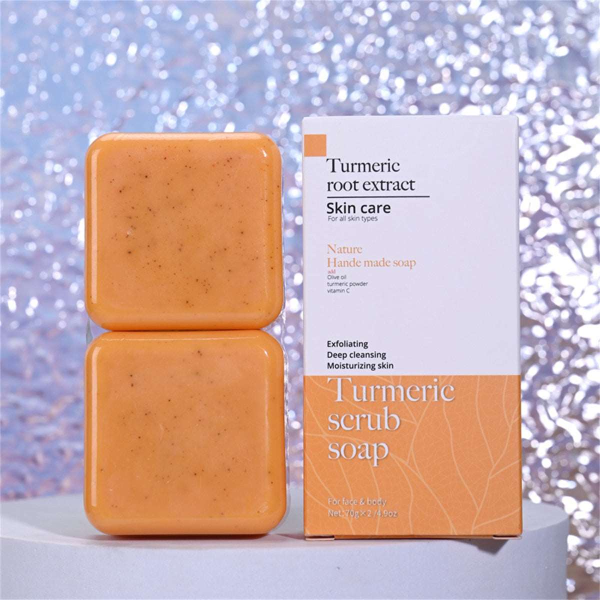 Nourishing Exfoliating Turmeric Soap Bars Pack Of 2