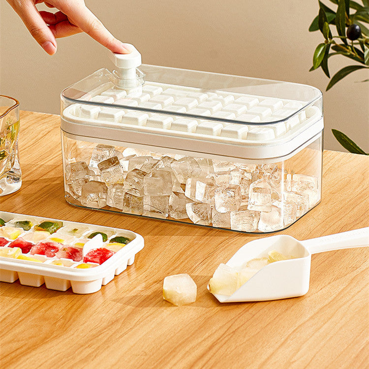 One-button Ice Mold Box with Storage Box and Lid Kitchen Accessories