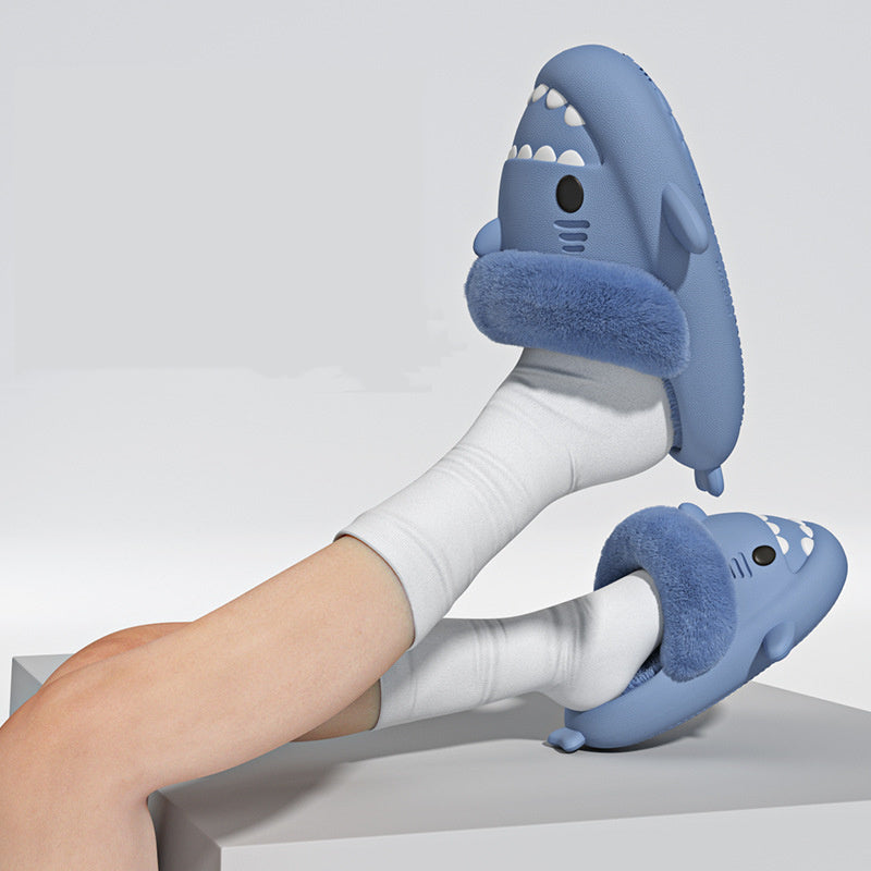 Detachable Winter Shark Slippers Bedroom House Shoes For Men and Women