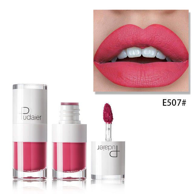 Lipstick 16 color white bottle matte lip gloss