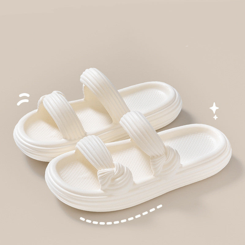 Bow Design Slippers Fashion Summer New House Shoes For Women Thick-soled Non-slip Floor Bathroom Home Slippers