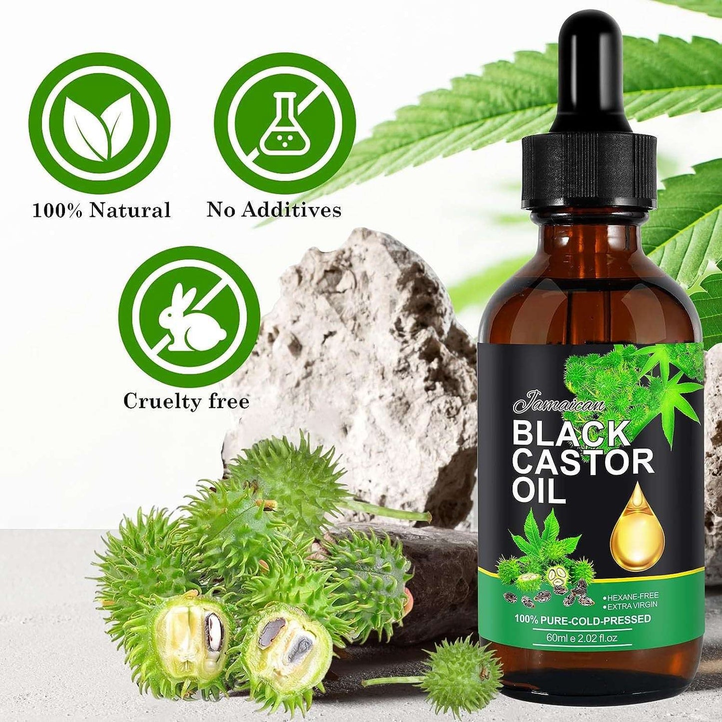 Black Castor Oil Massage Oil Hair Care Essential Oil Cross-border