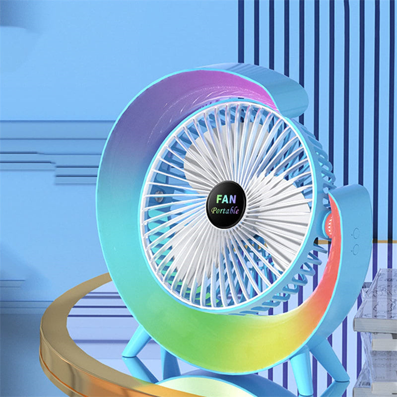 New Bright Night Light Charging Fan Silent and Portable Mini Fan USB