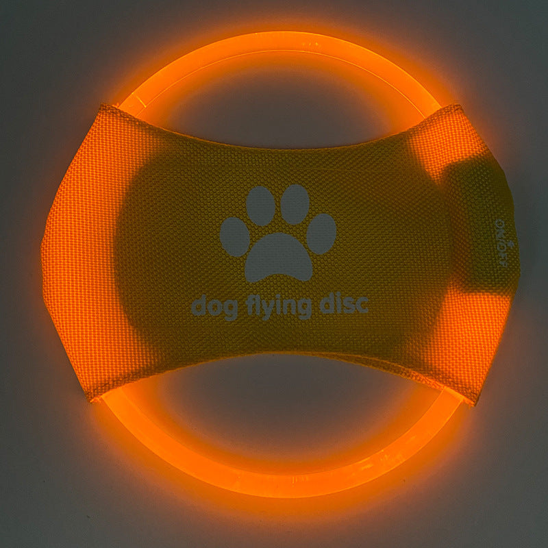 Dog Flying Discs Light Glowing LED Luminous Training Interactive Toys Game