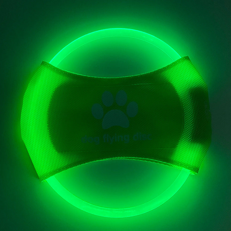 Dog Flying Discs Light Glowing LED Luminous Training Interactive Toys Game