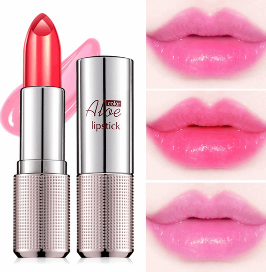 Aloe Vera crystal, aloe vera gel, aloe gel, color change lipstick, not easy to fade, not easy to touch cup