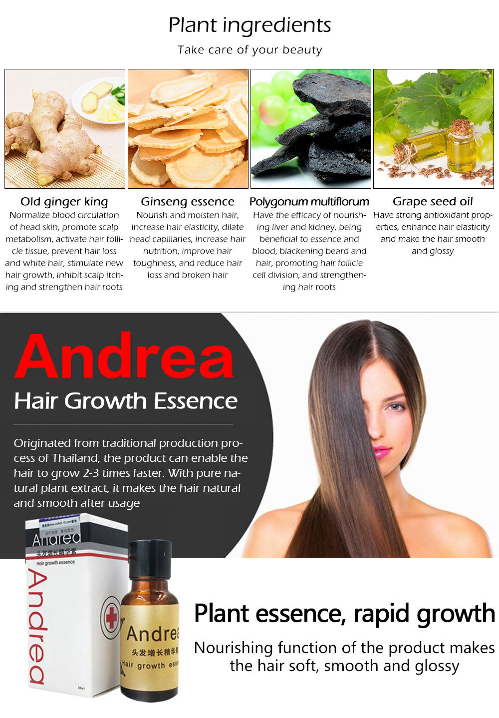 Hair Growth Anti Hair Loss Liquid 20ml Dense Hair Andrea Hairstyle