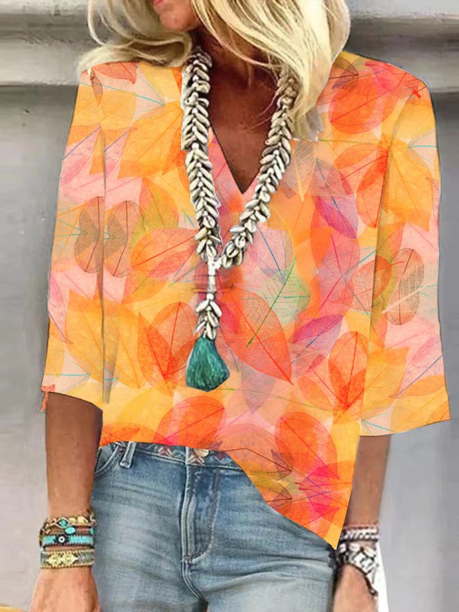 Retro Printed Bohemian Fashion Short Sleeve