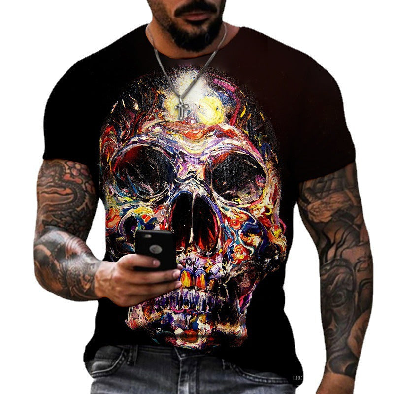 Summer Men's 3D Digital Printing T-shirt Short Sleeve