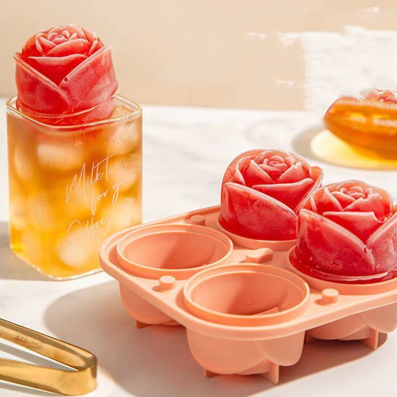 Large Ice Rose Cube Mold Tray Storage Household For long Summer