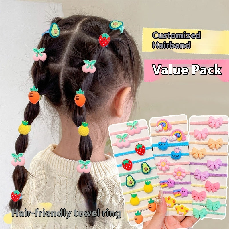 Children's Cute Baby Headdress Does Not Hurt Highly Elastic Hair Rope