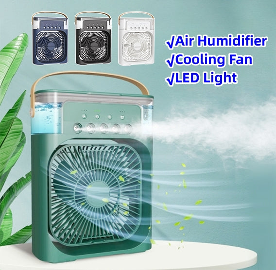 3 In 1 Air Humidifier Cooling USB Fan LED Night Light Water Mist Humidification Fan