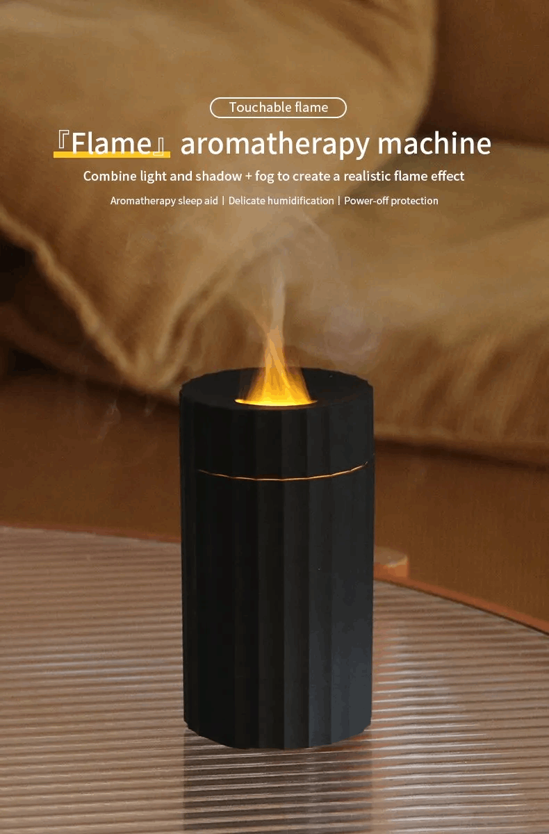 Air Humidifier With Flame Effect Essential Oil Diffuser Home Fragrance