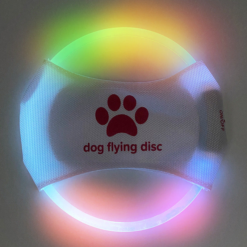 Dog Flying Discs Light Glowing LED Luminous Training Interactive Toys Game