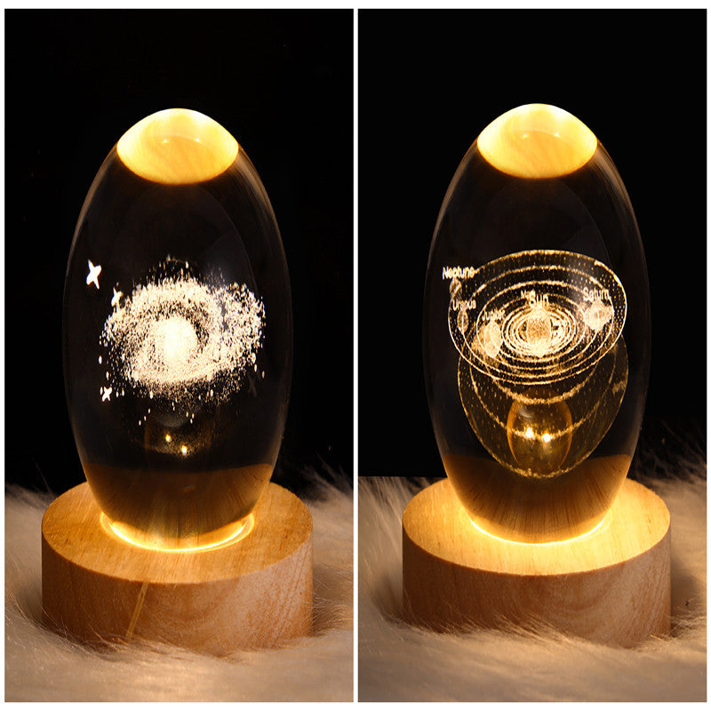 LED Night Light Galaxy Crystal Ball Table Lamp Bedroom Home Decor