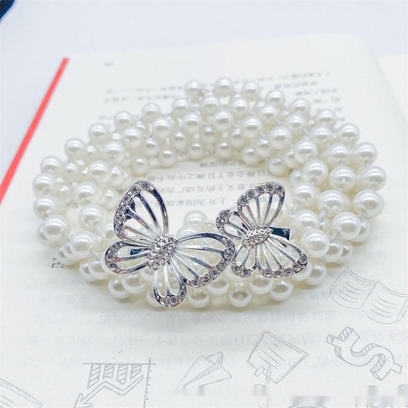 Fashion Jewelry Women's White Pearl Waist Chain Decoration