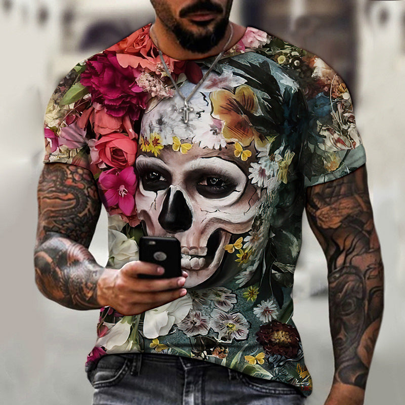 Summer Men's 3D Digital Printing T-shirt Short Sleeve