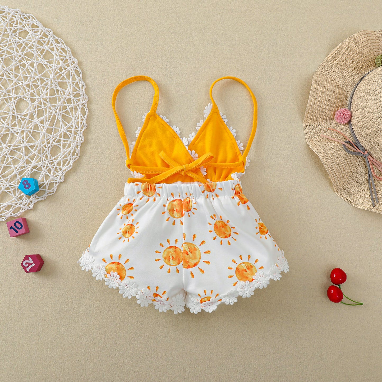 Girls Suspender Bodysuit Sunflower Lotion