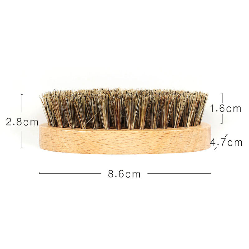 Oval BlueZoo Men Care Flower Bristle Beech Wood Color Beard Hair Brush