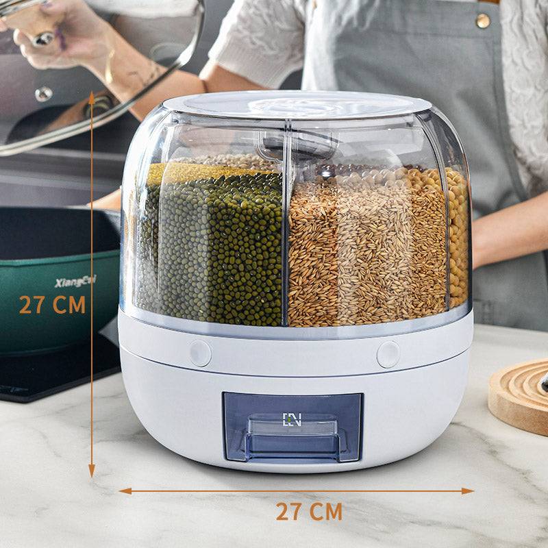 360 Rotating Sealed Rice Dispenser for Large Food Storage Kitchen