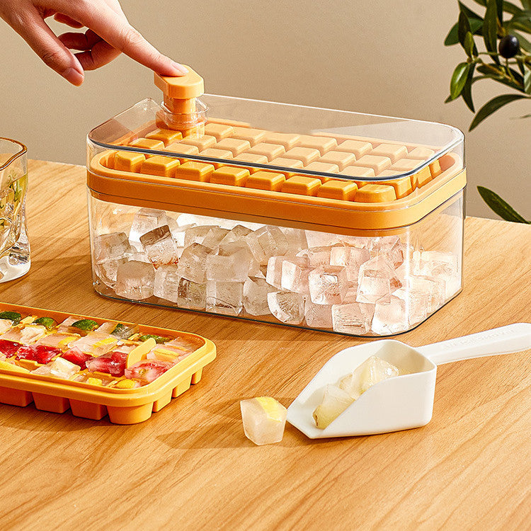 One-button Ice Mold Box with Storage Box and Lid Kitchen Accessories