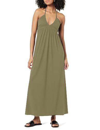 Women's Clothing V-neck Halter Pleating Sleeveless Dress