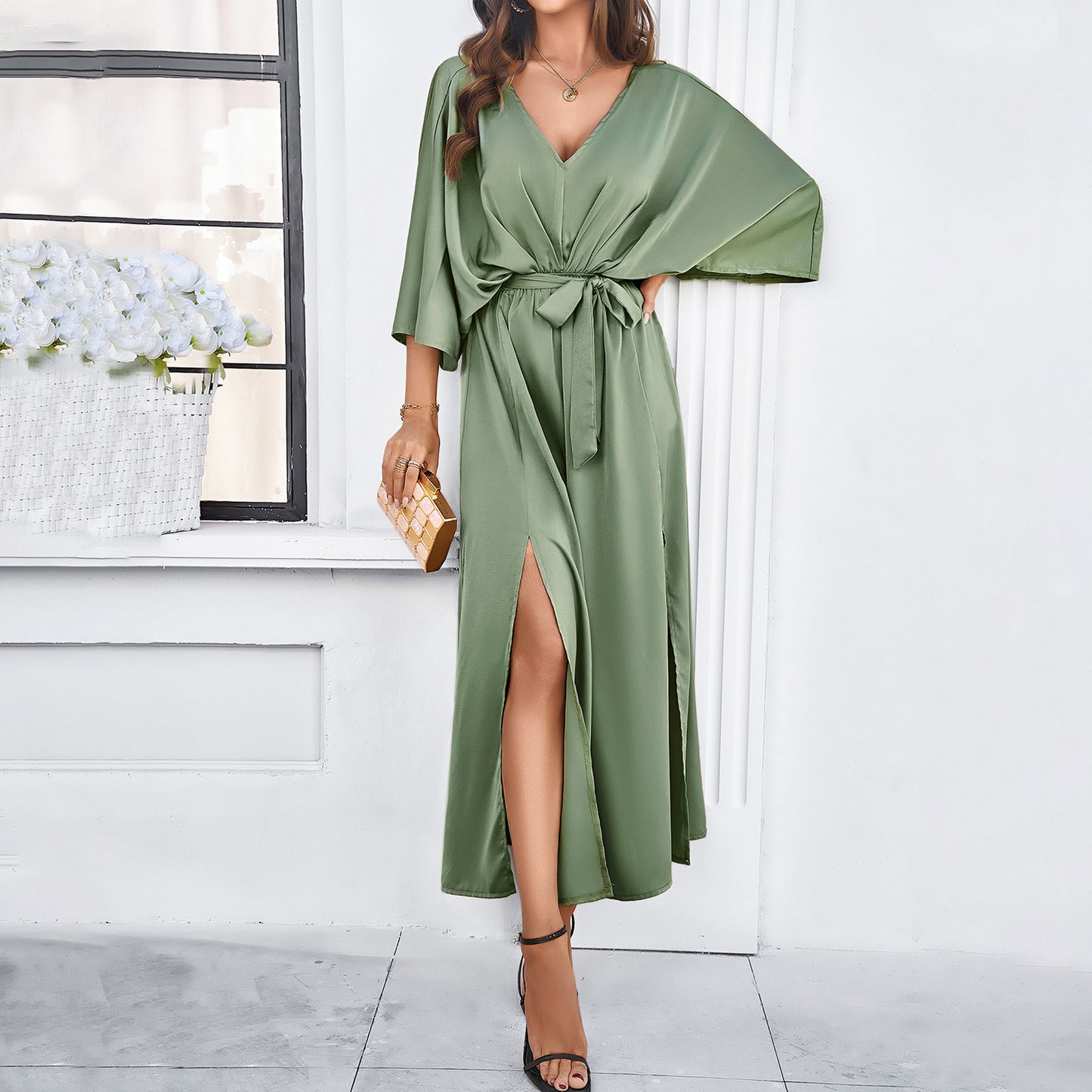 Women's Temperament Elegant V-neck Loose Dress