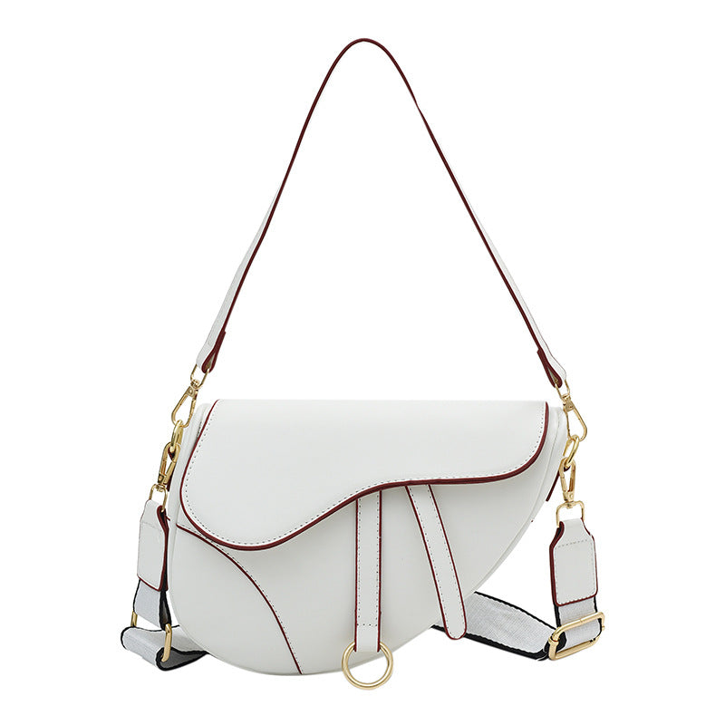 Fashion Crossbody Saddle Solid Color Single-shoulder Bag