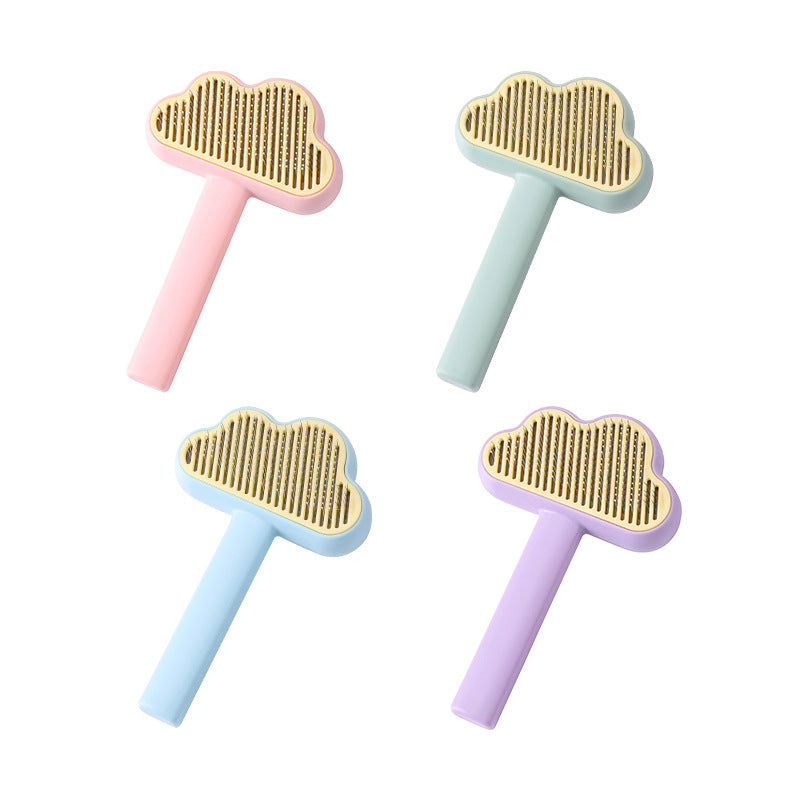 New Cloud Pet Comb for Easy Self-cleaning Pet Grooming Tools