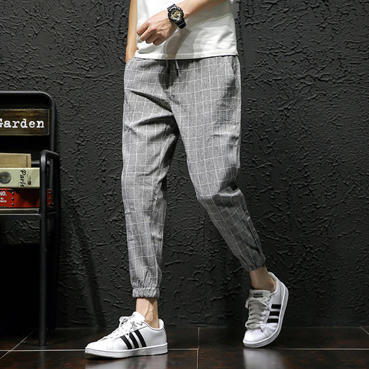 Men's Fashion Casual Loose Checked Harem Pants