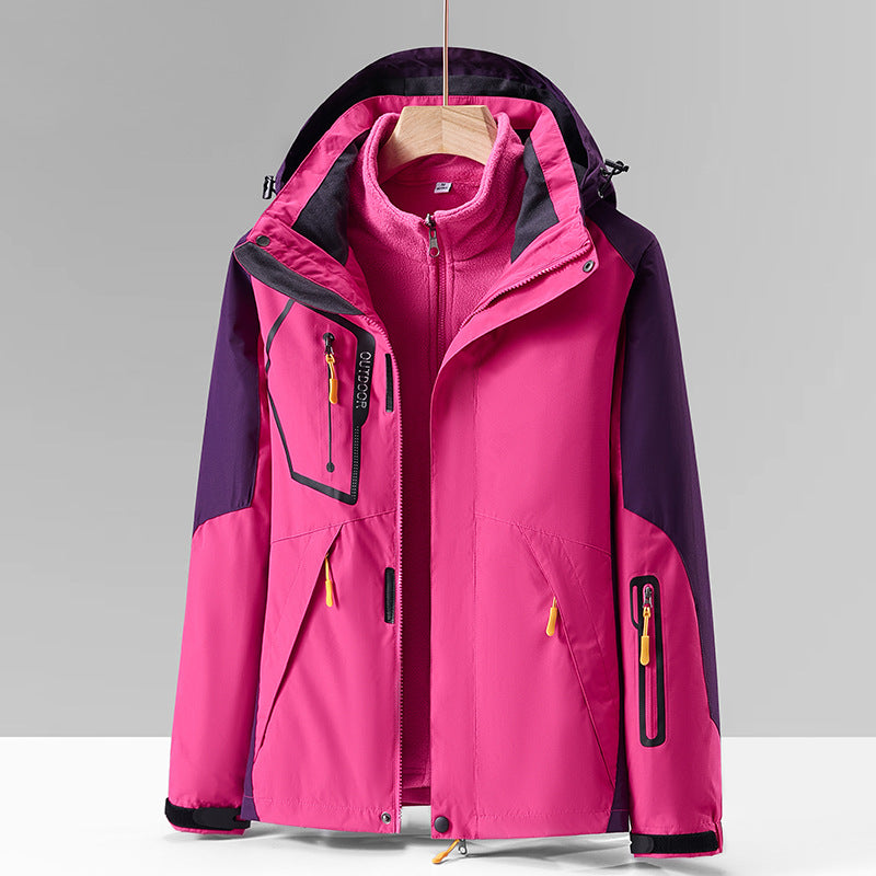 Three-in-one Outdoor Fleece Coat Thickened Mountaineering Clothing