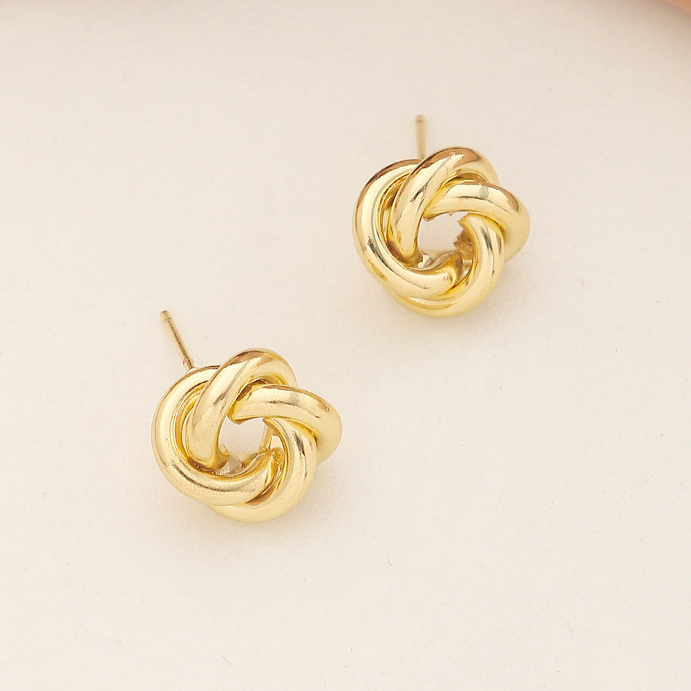 Hollow Tube Twisted Surround Hollow Ear Stud