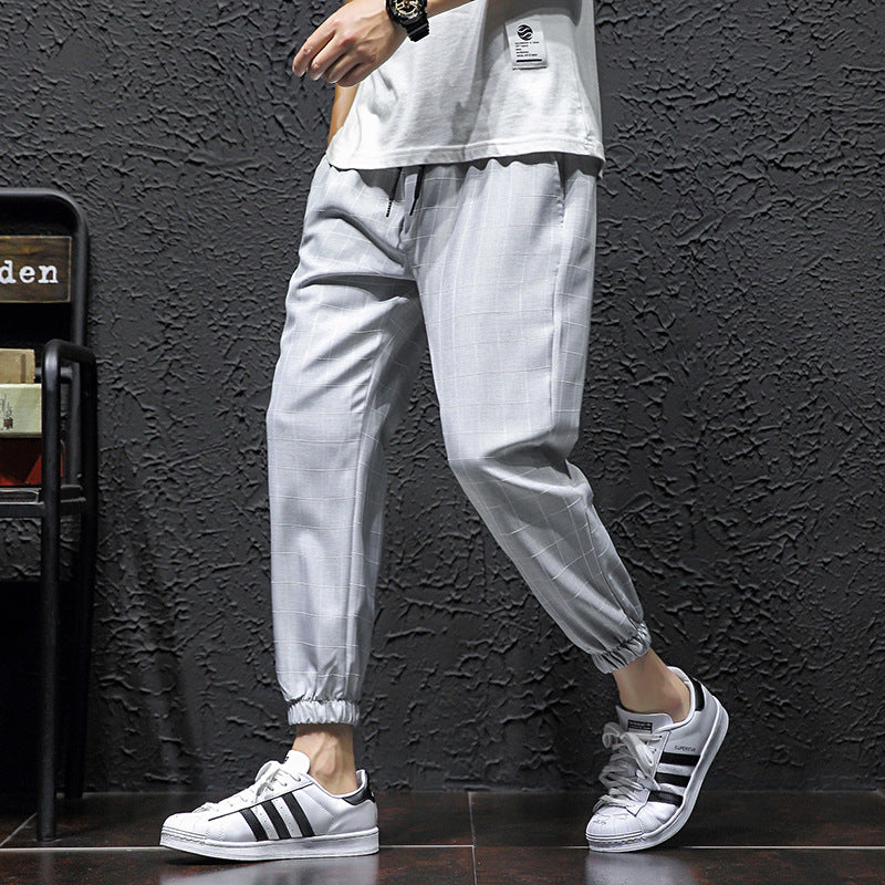 Men's Fashion Casual Loose Checked Harem Pants