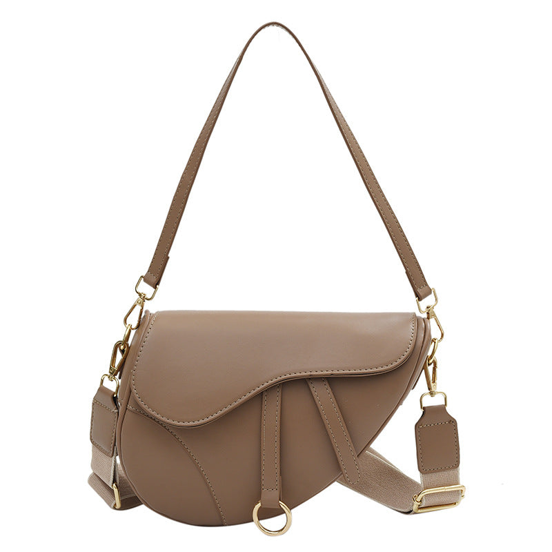 Fashion Crossbody Saddle Solid Color Single-shoulder Bag