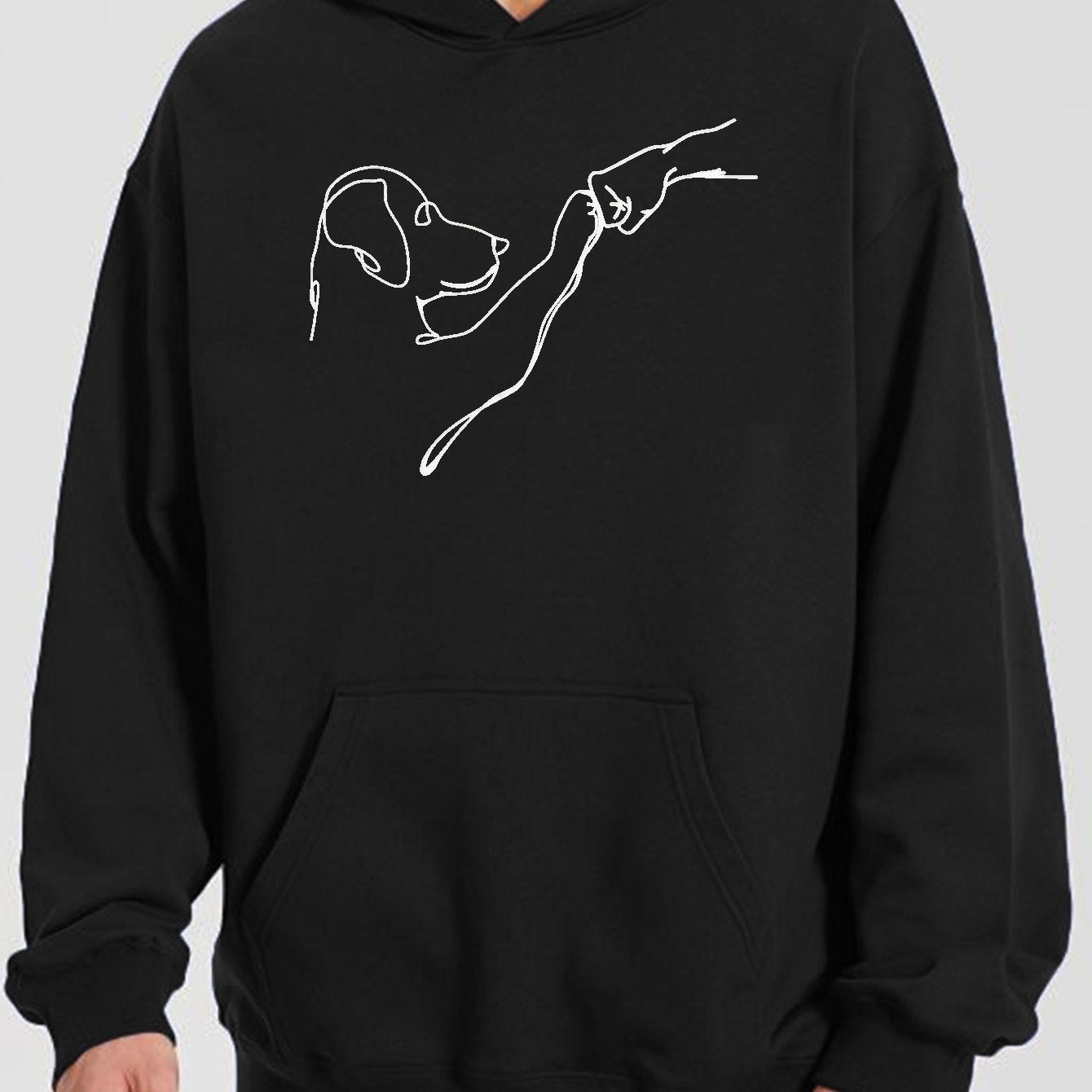 Dog And Man Printed Hoodie