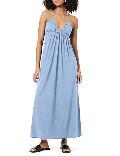 Women's Clothing V-neck Halter Pleating Sleeveless Dress