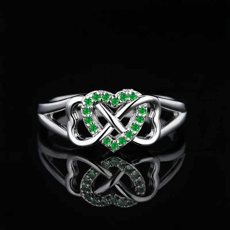 Women's Micro-inlaid Love Heart-shaped Ring