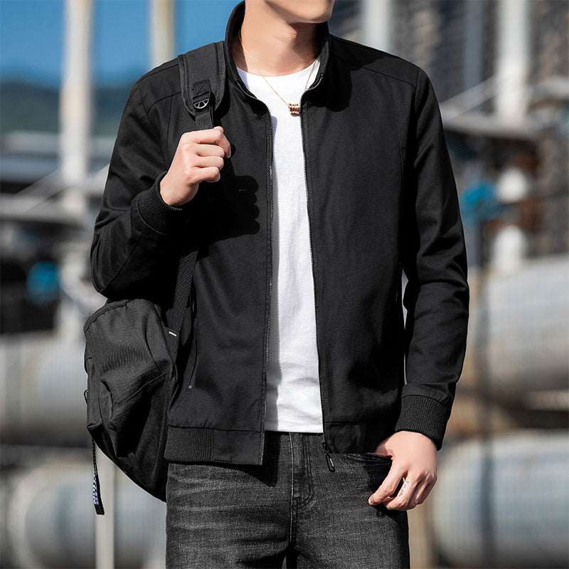 Korean Autumn Jacket for Men - Black Durable Workwear