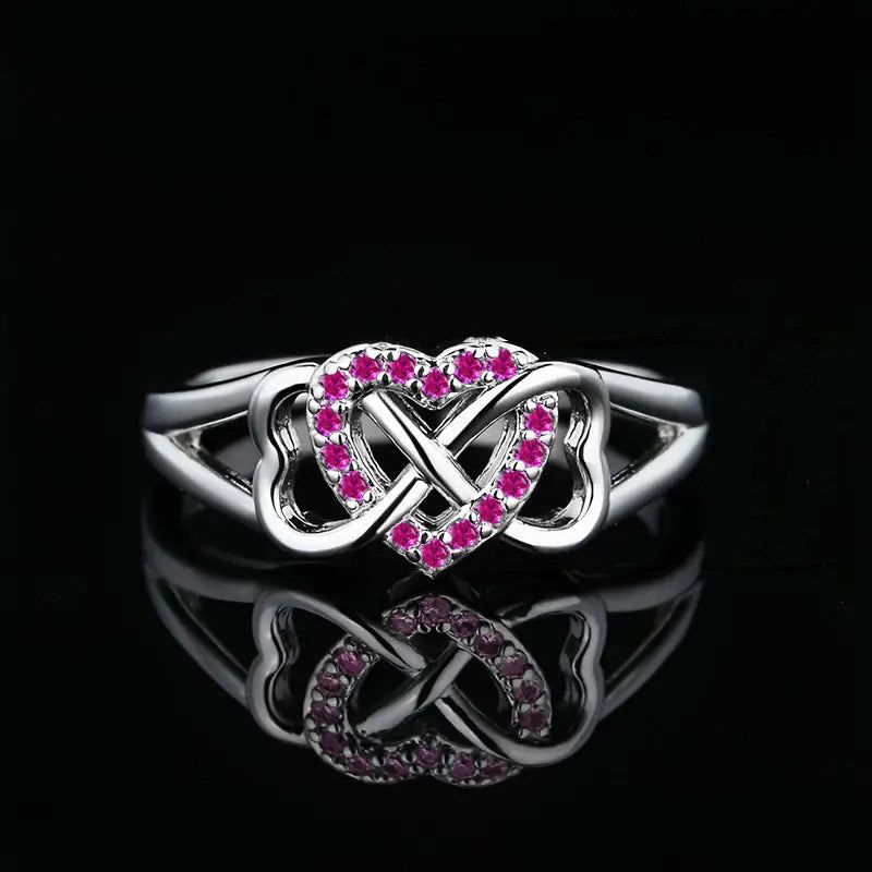 Women's Micro-inlaid Love Heart-shaped Ring