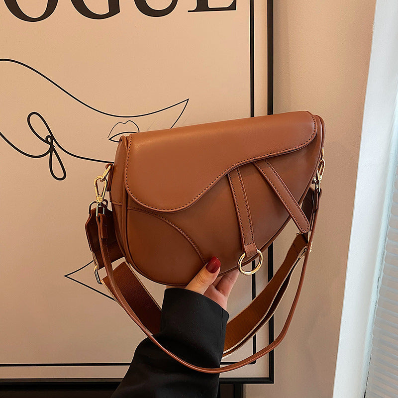 Fashion Crossbody Saddle Solid Color Single-shoulder Bag