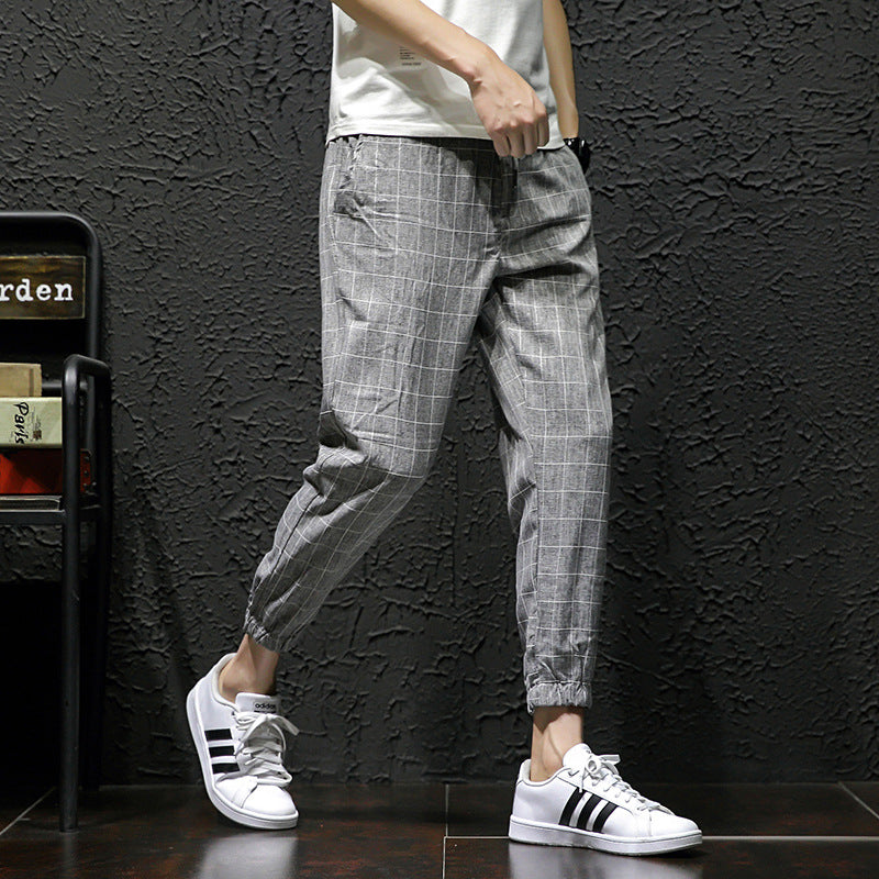 Men's Fashion Casual Loose Checked Harem Pants