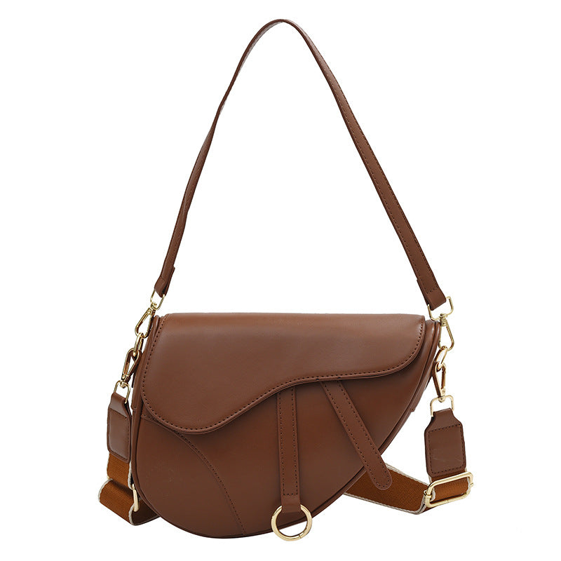 Fashion Crossbody Saddle Solid Color Single-shoulder Bag