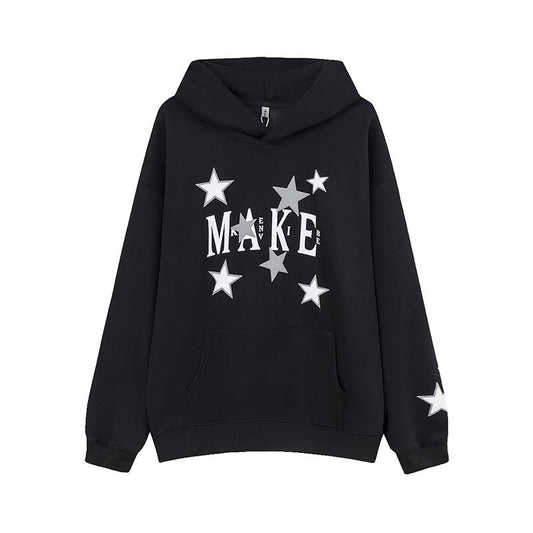 XINGX Three-dimensional Foam Letter Hooded Sweater