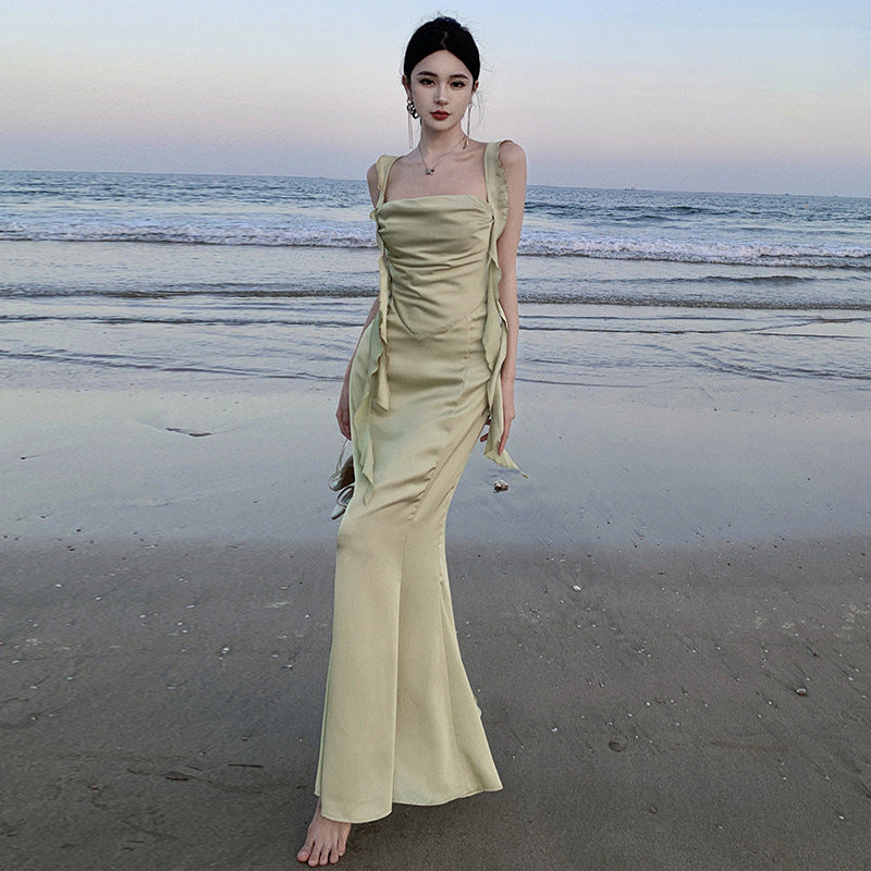 Swing Collar Temperament Vacation Long Dress